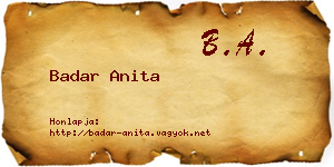Badar Anita névjegykártya